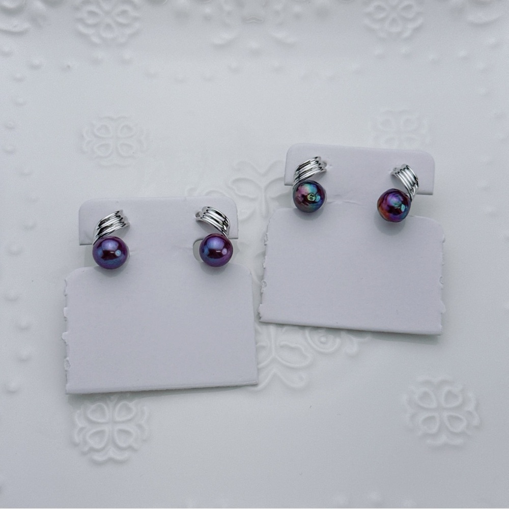 E76 S925 Freshwater Baroque Edison Pearl Earrings